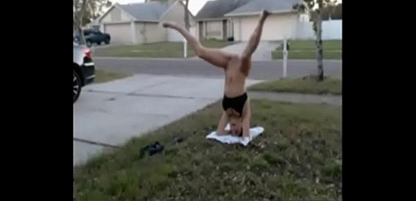  Lil C ... Cleo Naked Headstand